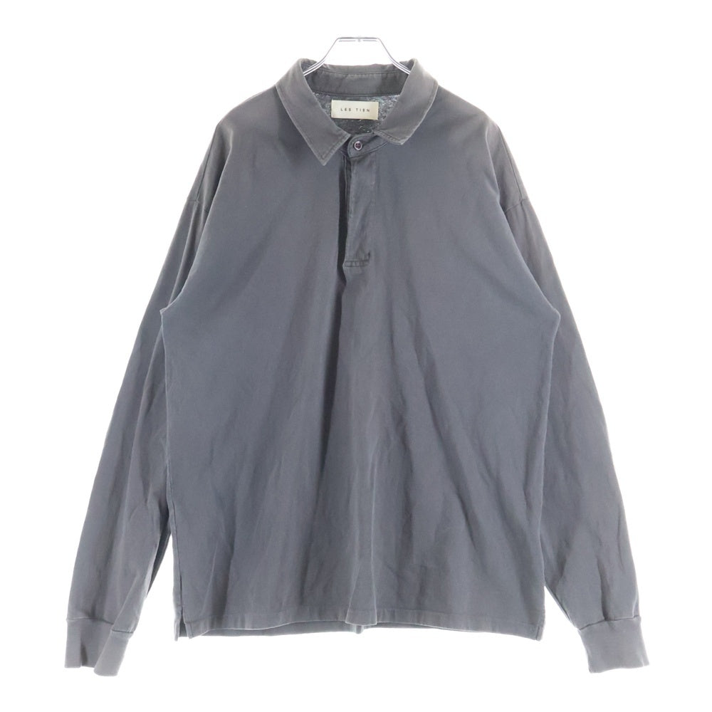 LES TIEN(レスティエン) Tシャツ生地 長袖ポロシャツ グレー