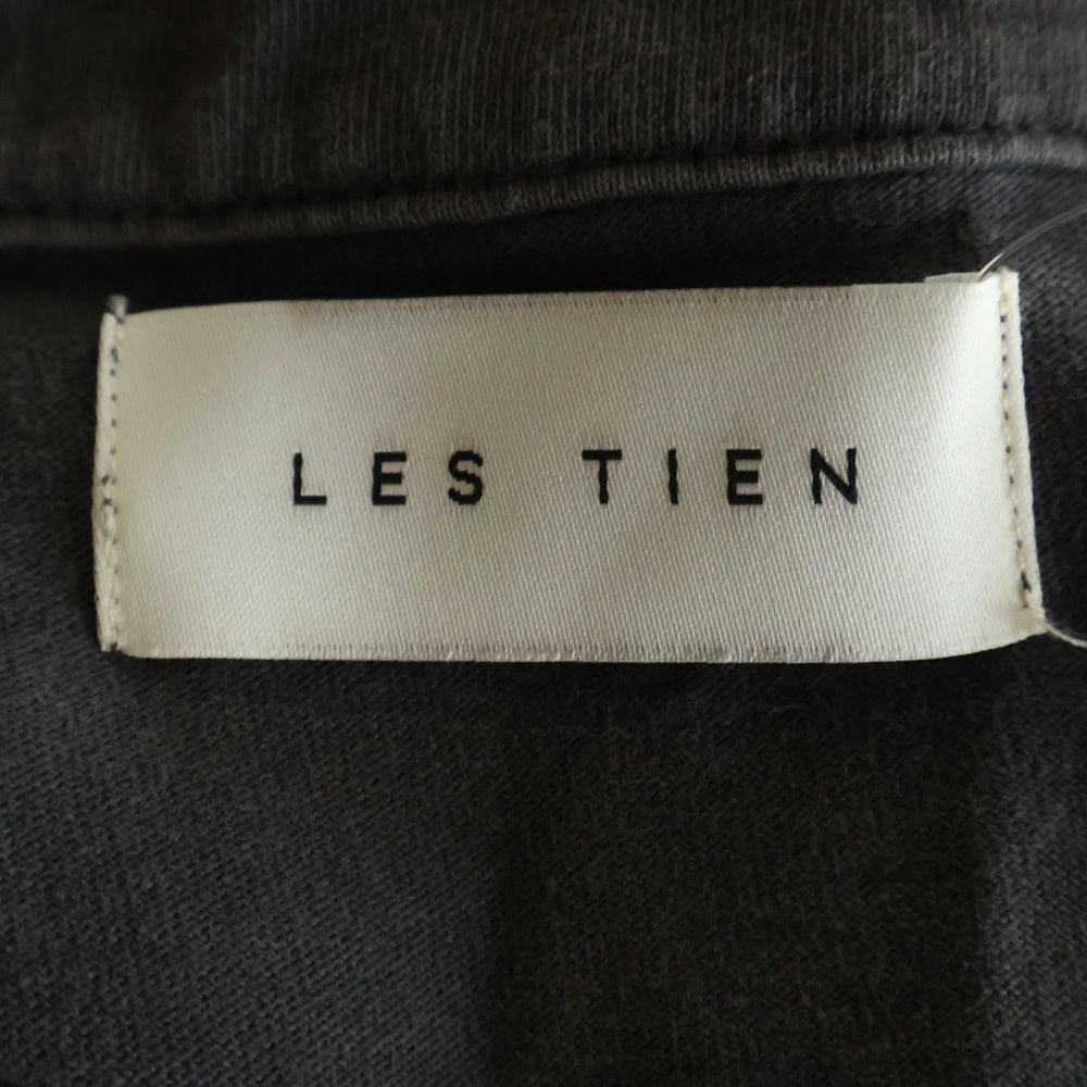 LES TIEN(レスティエン) Tシャツ生地 長袖ポロシャツ グレー