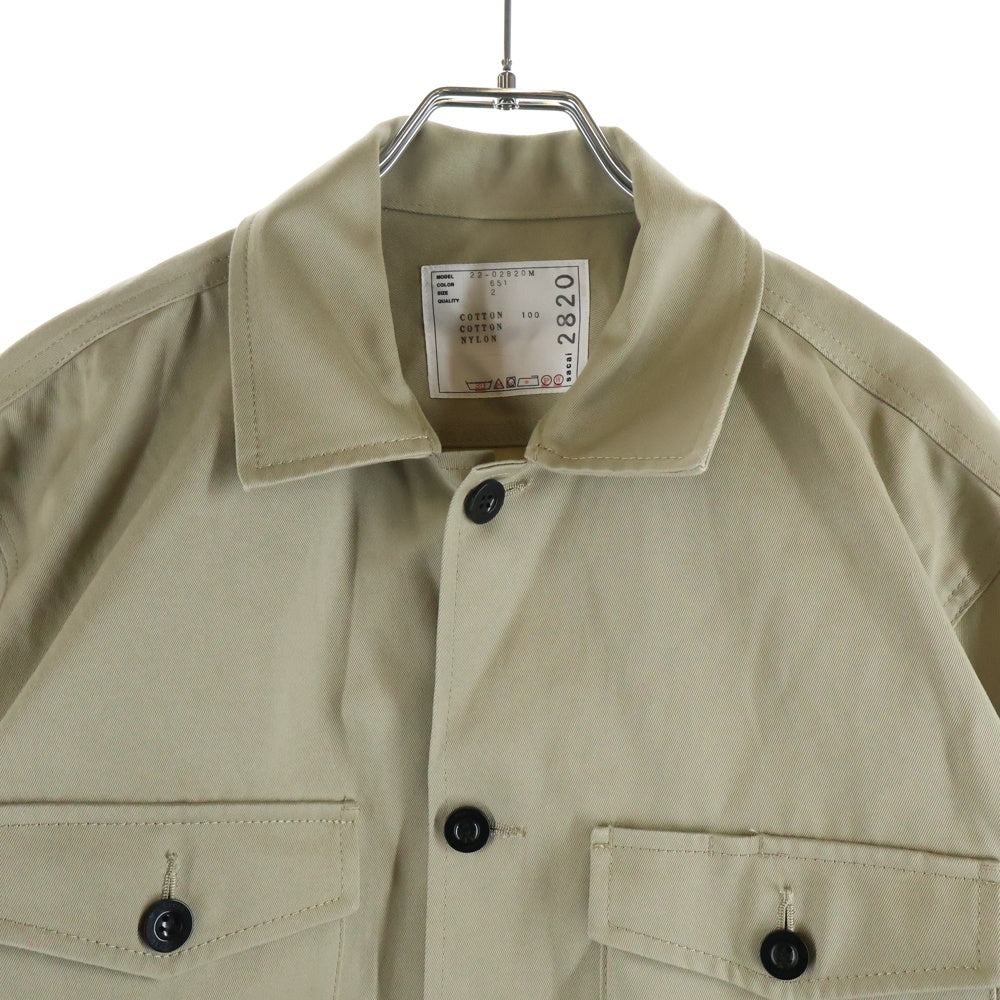 Sacai(サカイ) 22AW コットンチノシャツ ジャケット ベージュ 22-02820M