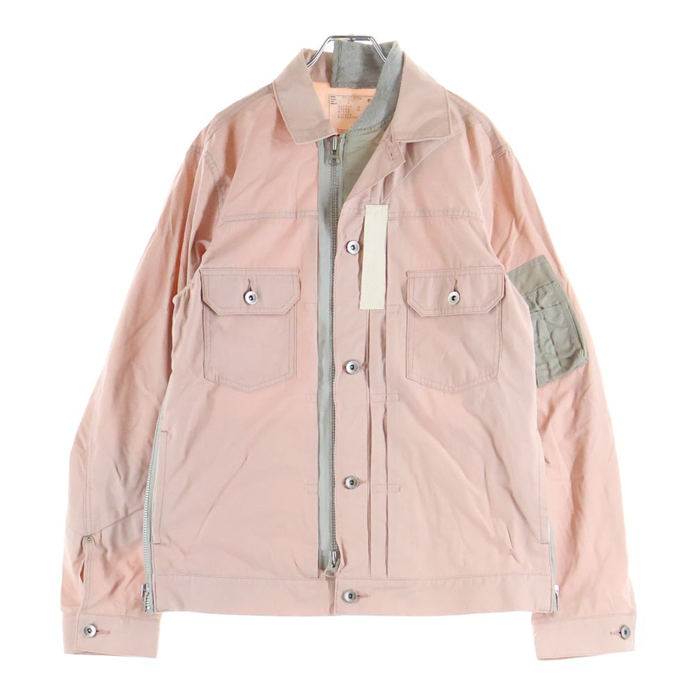 Sacai(サカイ) 21SS コットンナイロン オックスフォードブルゾン ジャケット ピンク 21-02502