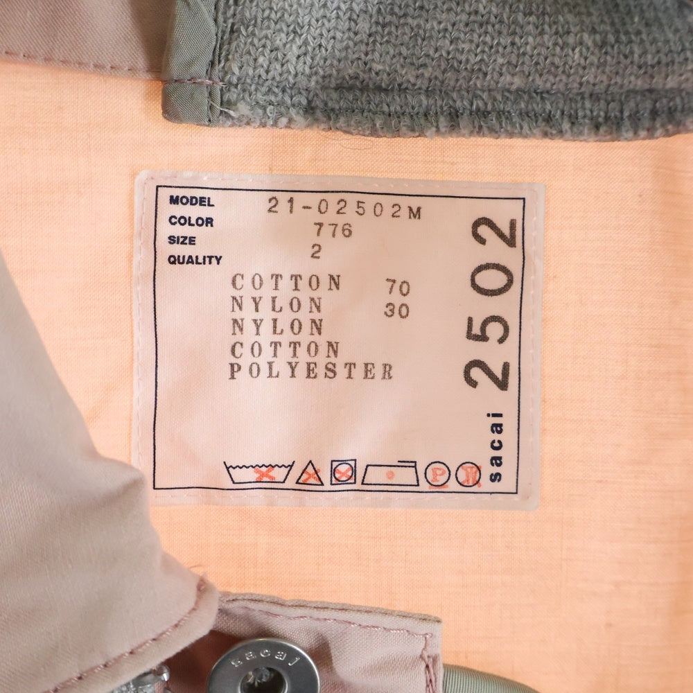 Sacai(サカイ) 21SS コットンナイロン オックスフォードブルゾン ジャケット ピンク 21-02502