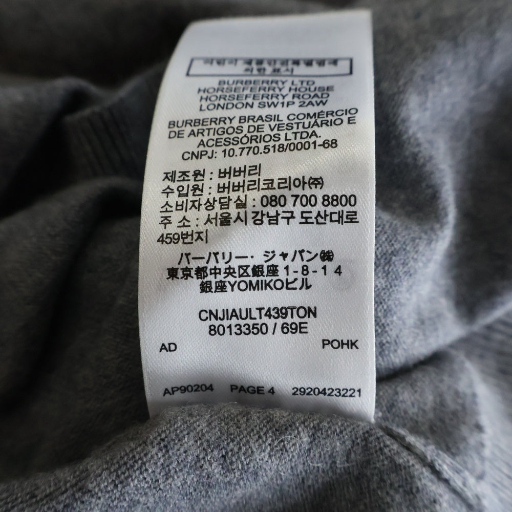 BURBERRY(バーバリー) ワンポイント カシミアニットセーター グレー 8013350