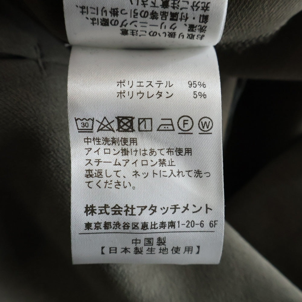 ATTACHMENT(アタッチメント) 25SS ポリエステルストレッチダブルクロス カラーレスジャケット チャコール AG51-021