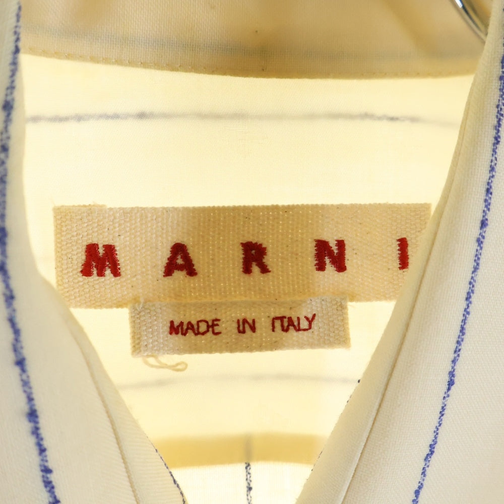 MARNI(マルニ) 22SS トロピカルウール長袖ストライプシャツ CUMU0061U0 TW839 ベージュ