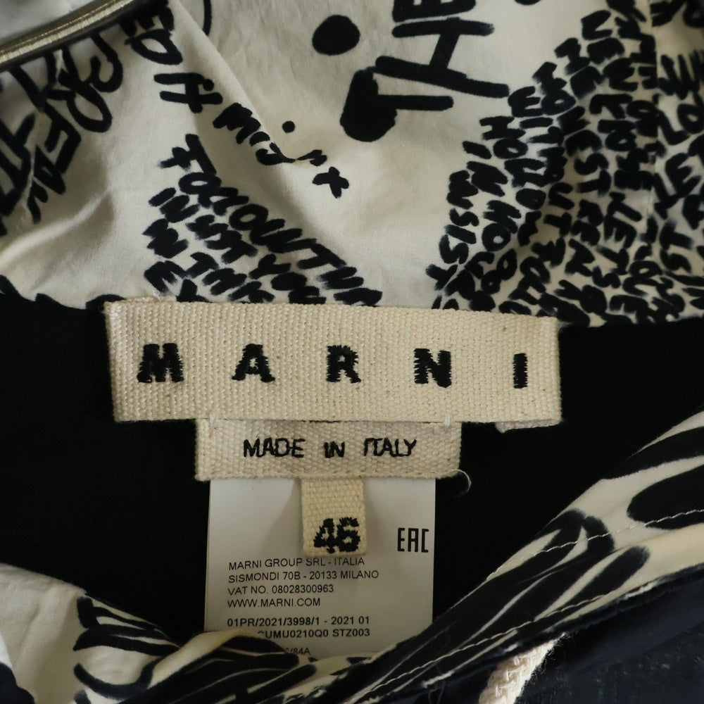 MARNI(マルニ) 裏地バンダナ切り替え ハーフジップ パーカー CUMU0210Q0 STZ003 ブラック