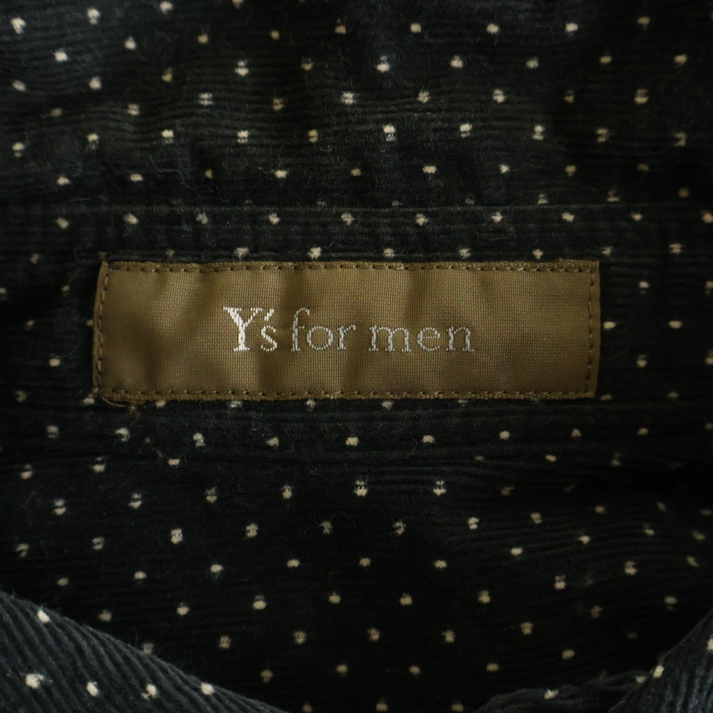 Y's for men(ワイズフォーメン) 90S 茶タグ ベルベット ポルカドット 長袖シャツ ブラック MW-B05-004