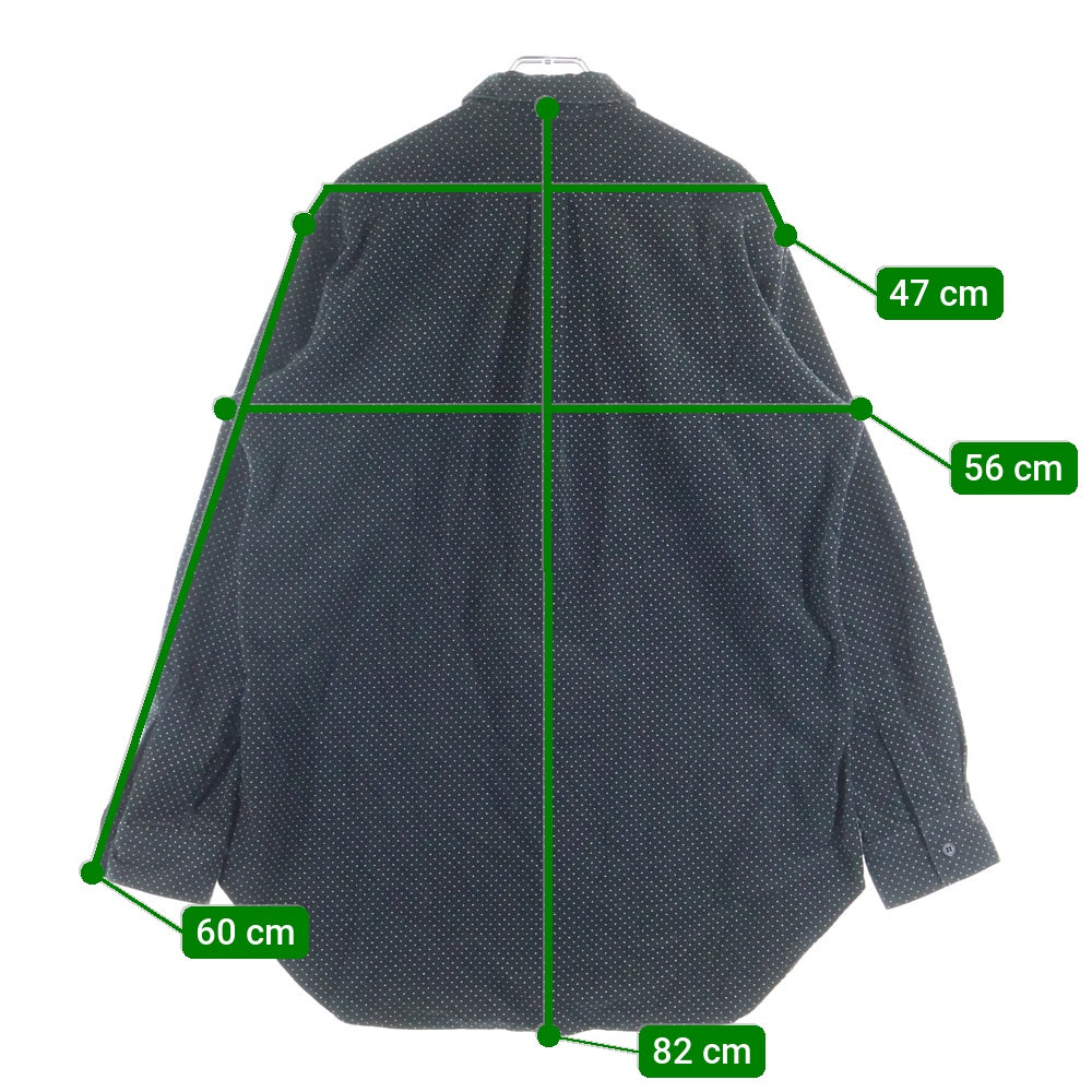 Y's for men(ワイズフォーメン) 90S 茶タグ ベルベット ポルカドット 長袖シャツ ブラック MW-B05-004