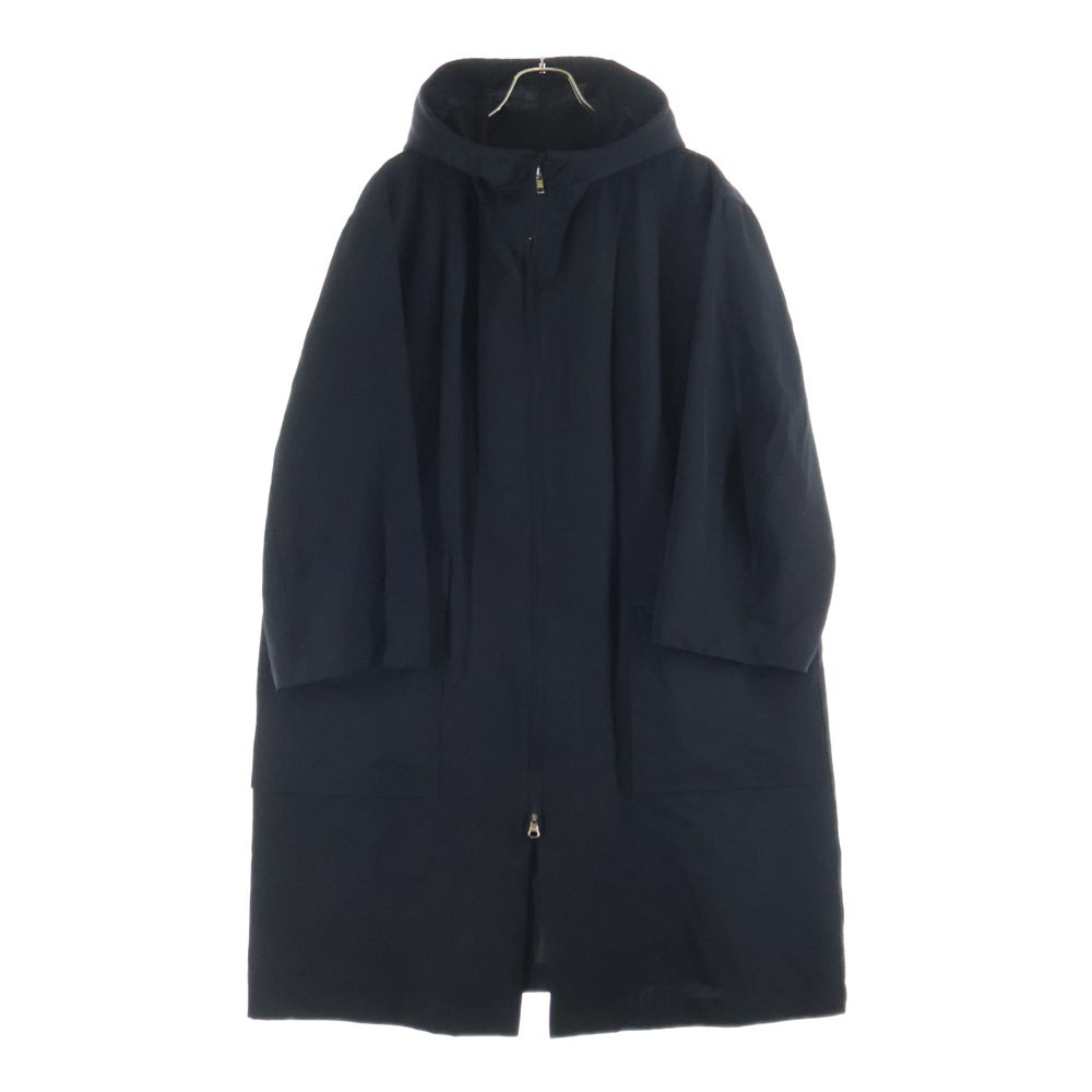 Y's for men(ワイズフォーメン) 90S 茶タグ ダブルフラップポケット ウール フーデッド ジップアップ ロングコート ブラック MB-C03-100