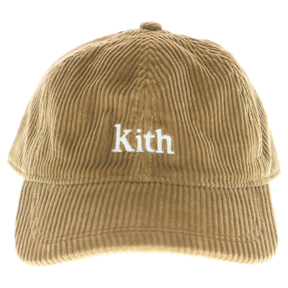 KITH(キス) フロント刺繍 コーデュロイ 6パネル ベースボールキャップ 帽子 ブラウン