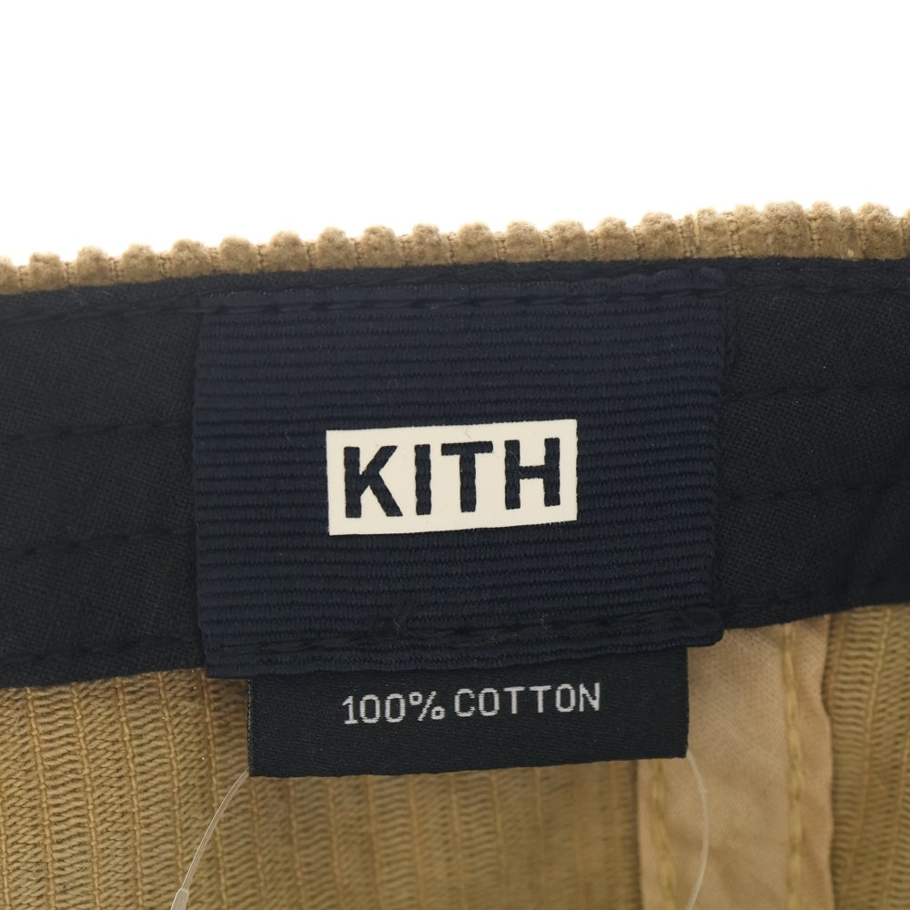 KITH(キス) フロント刺繍 コーデュロイ 6パネル ベースボールキャップ 帽子 ブラウン