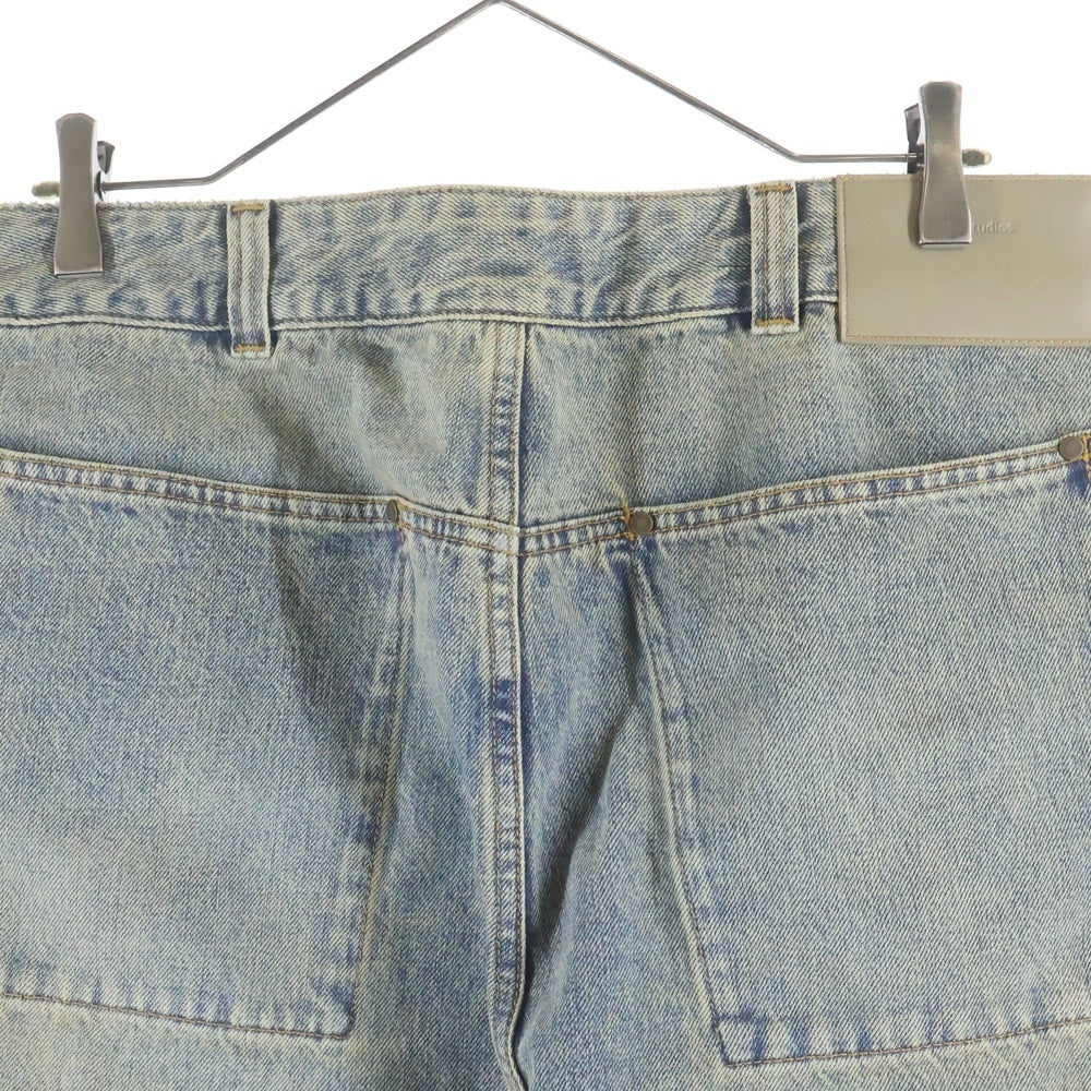 entire studios(エンタイア スタジオ) GEM JEANS SURFACE WAVE ヴィンテージ加工 ジップフライデニムパンツ インディゴ ES2431SW PO091