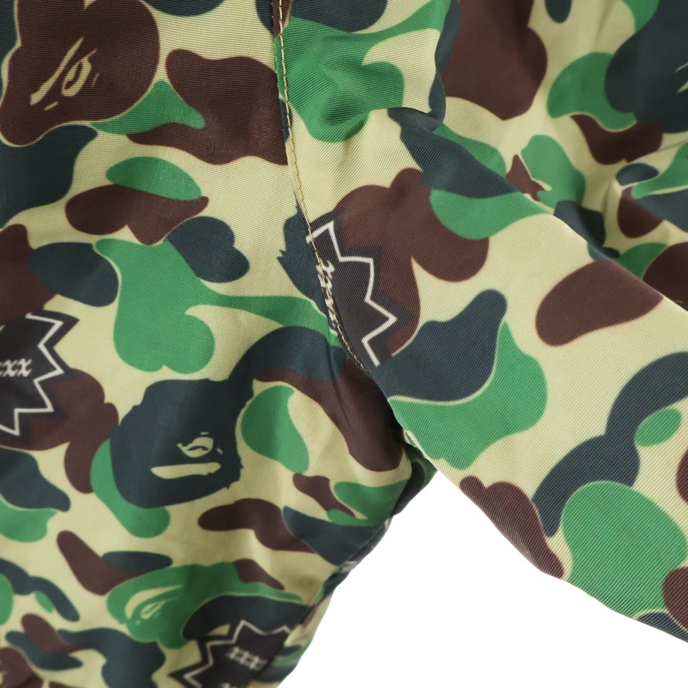 SAINT MICHAEL(セントマイケル) 24SS ×A BATHING APE TRACK PNT アベイシングエイプ サルカモ柄 サイドライントラックパンツ グリーン SM-YS8-0000-C30