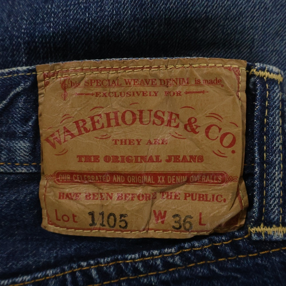 WAREHOUSE(ウェアハウス) 2ND-HAND Lot.1105<USED WASH> テーパードデニムパンツ インディゴ