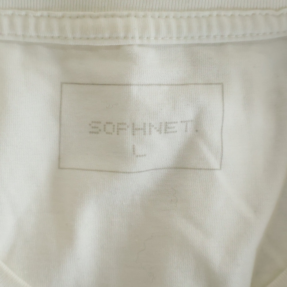 SOPHNET.(ソフネット) 24SS ESSENTIAL L/S TEE エッセンシャル クルーネック長袖Tシャツ カットソー ホワイト SOPH-240059