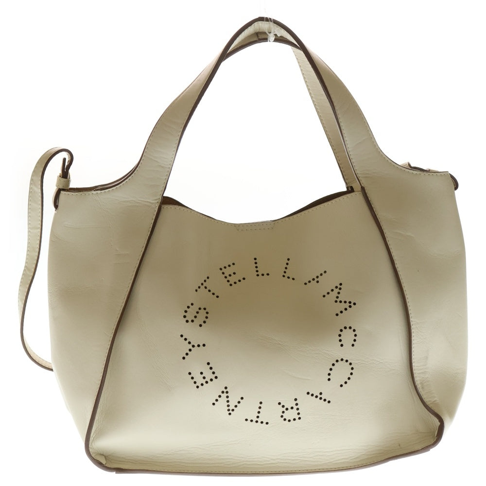 STELLA McCARTNEY(ステラマッカートニー) ロゴパンチング ポーチ付き ハンドバッグ アイボリー レディース