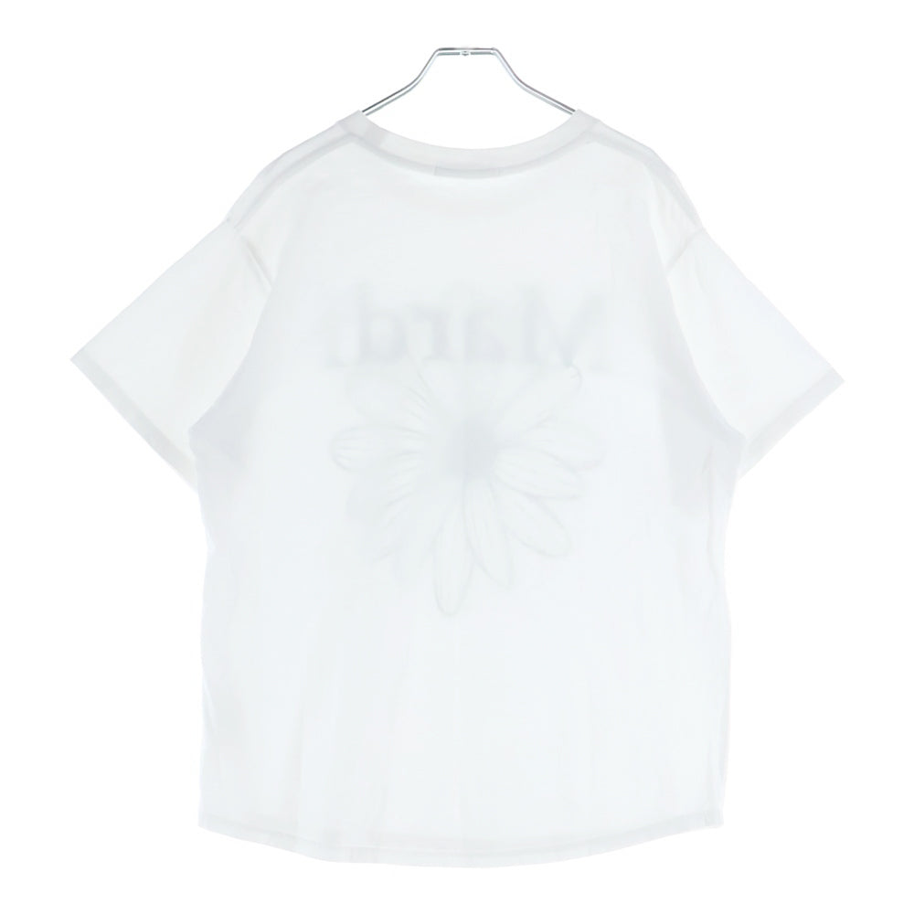Mardi Mercredi(マルディメクルディ) フロントフラワーロゴプリント クルーネック 半袖Tシャツ カットソー ホワイト