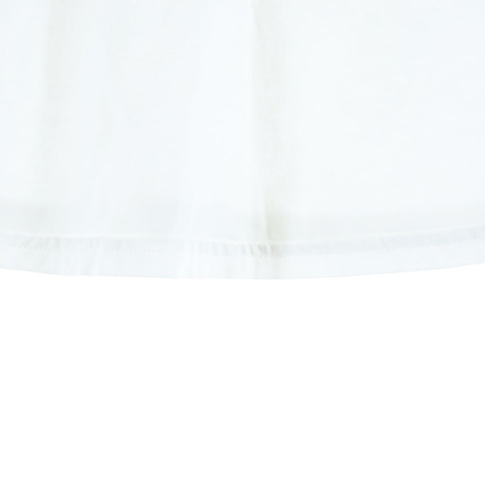 Mardi Mercredi(マルディメクルディ) フロントフラワーロゴプリント クルーネック 半袖Tシャツ カットソー ホワイト