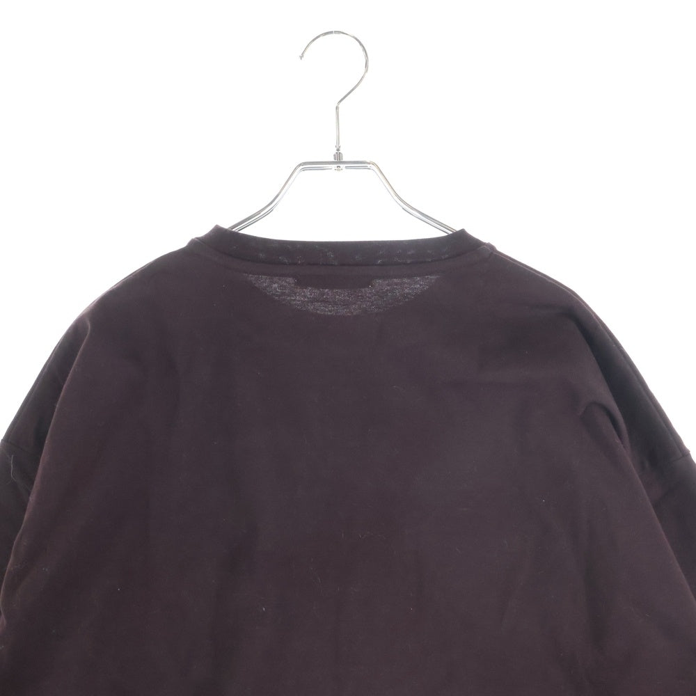 UNIFORM EXPERIMENT(ユニフォームエクスペリメント) 24AW LOOSE L/S TEE ルーズ クルーネック長袖Tシャツ カットソー バーガンディー UE-242022