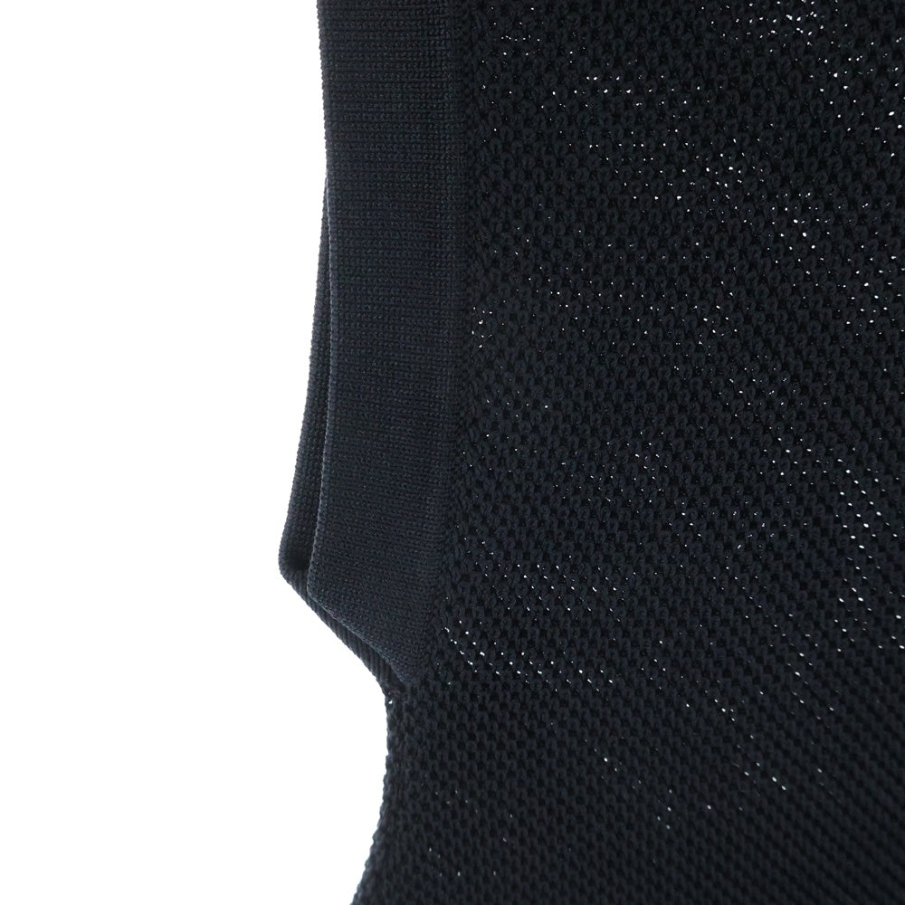 FRED PERRY(フレッドペリー) メッシュ ロゴエンブロイダリー ノースリーブポロシャツ ブラック FZ5413