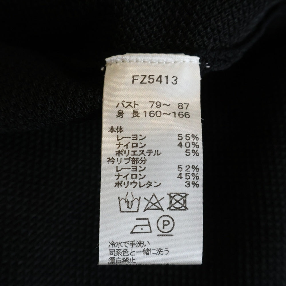 FRED PERRY(フレッドペリー) メッシュ ロゴエンブロイダリー ノースリーブポロシャツ ブラック FZ5413