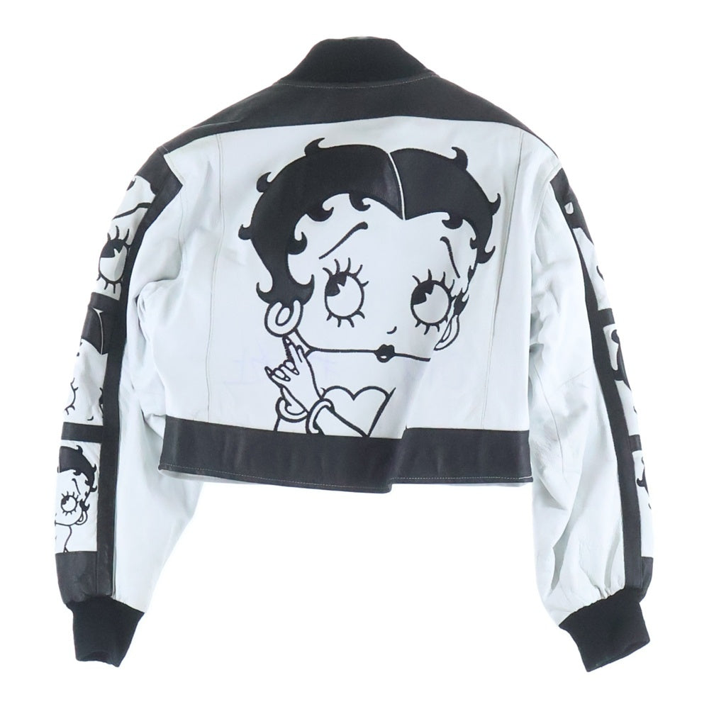 AMERICAN TOONS(アメリカントゥーンズ) ベティーブープ パッチワーク レザージャケット ホワイト