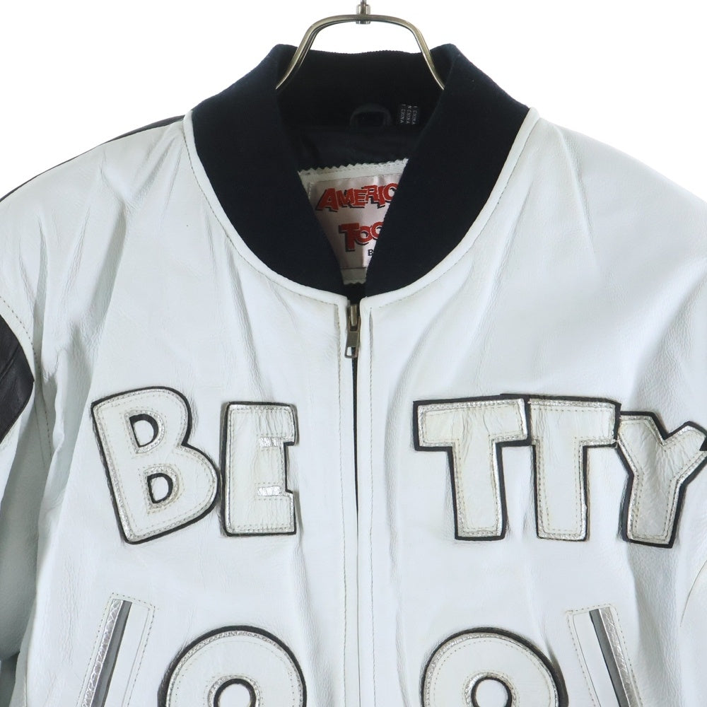 AMERICAN TOONS(アメリカントゥーンズ) ベティーブープ パッチワーク レザージャケット ホワイト