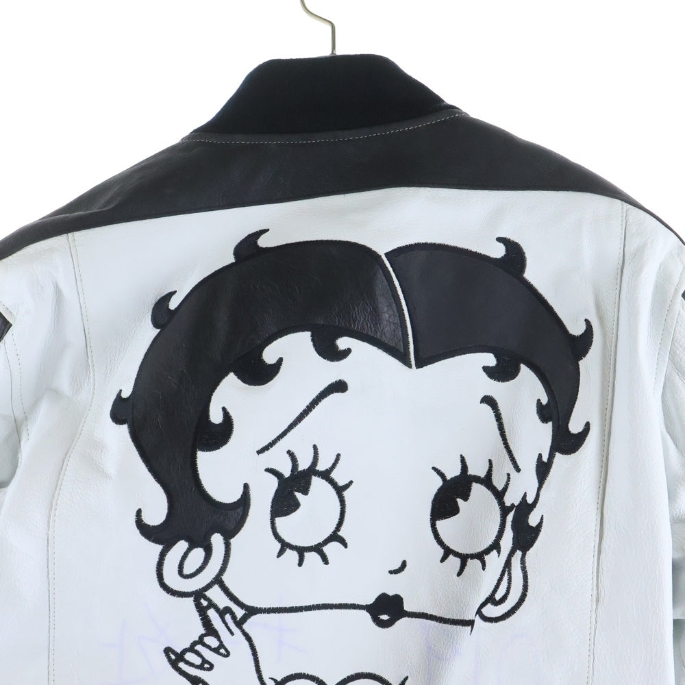 AMERICAN TOONS(アメリカントゥーンズ) ベティーブープ パッチワーク レザージャケット ホワイト