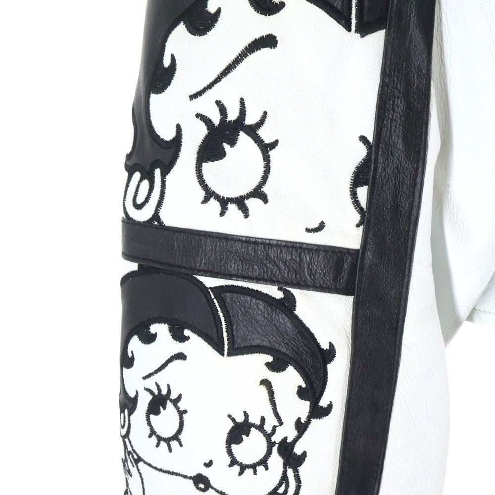 AMERICAN TOONS(アメリカントゥーンズ) ベティーブープ パッチワーク レザージャケット ホワイト