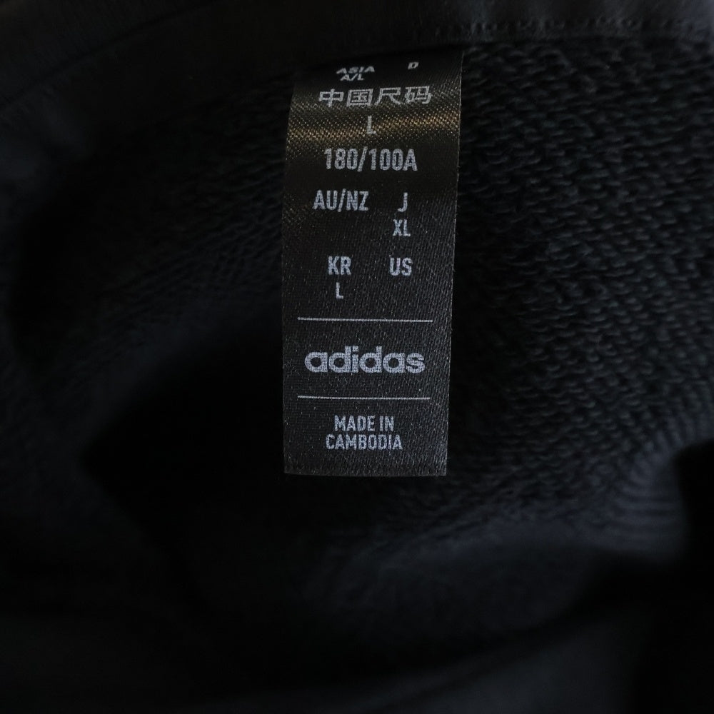 adidas(アディダス) ロゴプリント プルオーバースウェットパーカー フーディー ブラック JP4625
