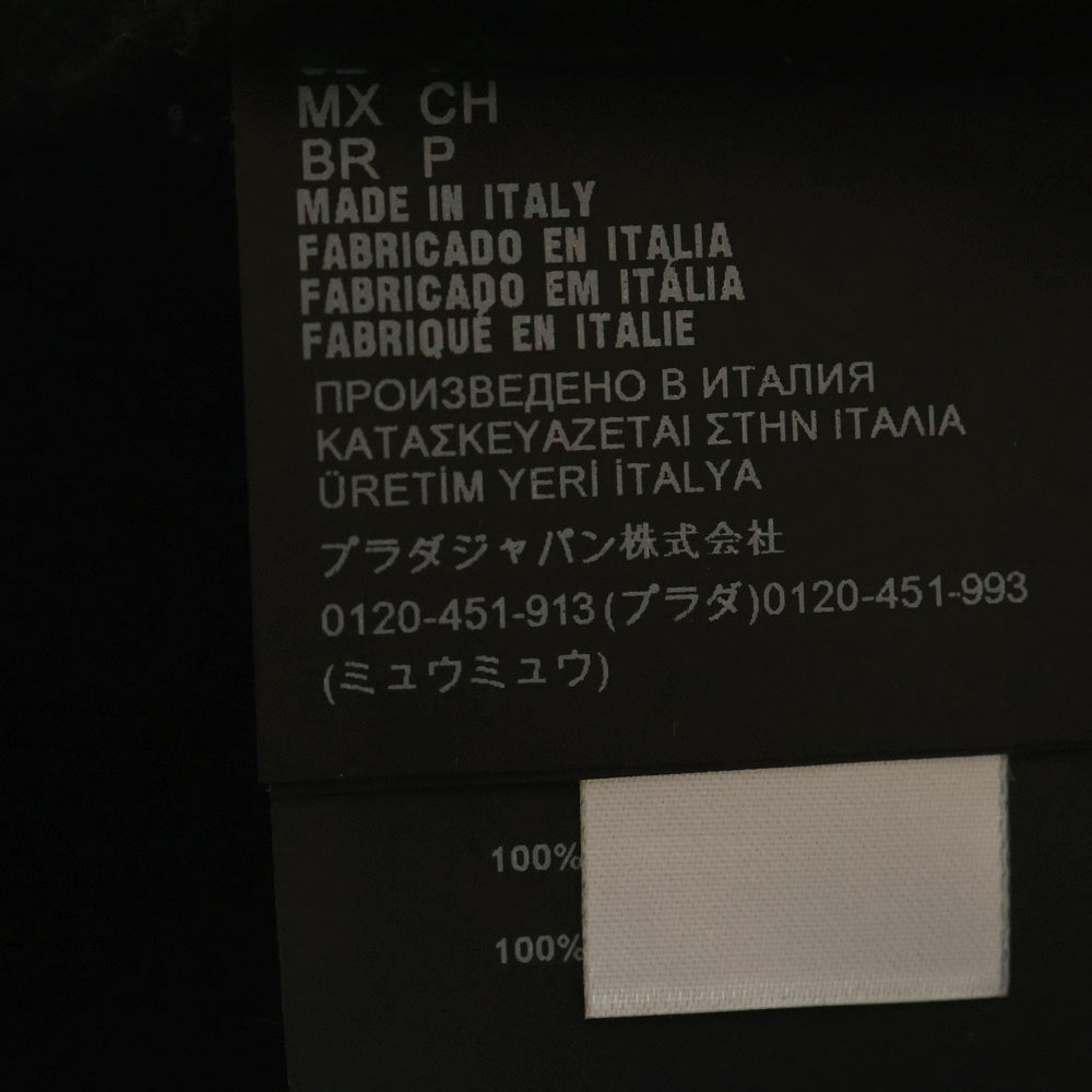 miumiu(ミュウミュウ) フロントロゴエンブロイダリー ドリル キャップ 帽子 ブラック 5HC179 2DXI レディース