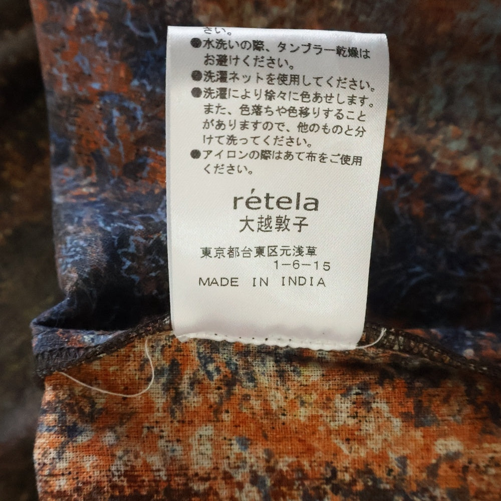 retela(リテラ) アップサイクル 総柄 ワンピース レディース ブラウン