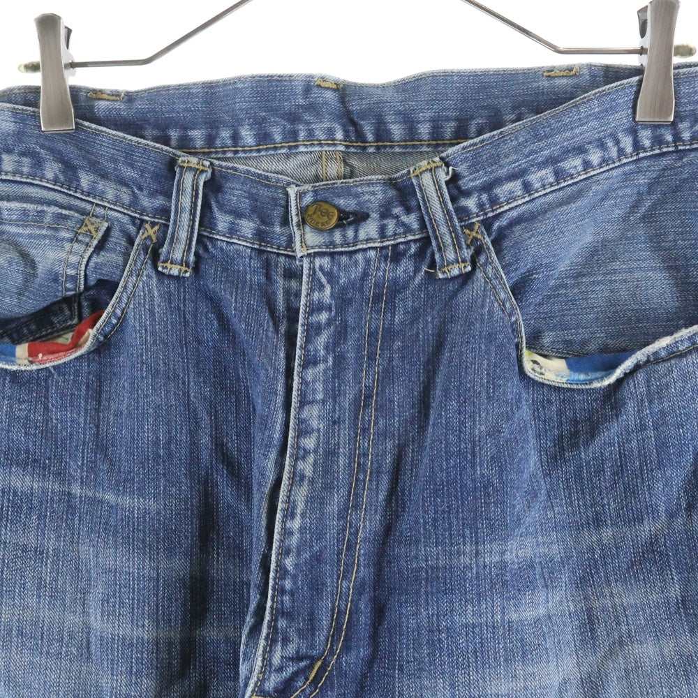 TENDERLOIN(テンダーロイン) T-RIDERS DENIM PANTS ライダース 裏地総柄 ストレートデニムパンツ インディゴ