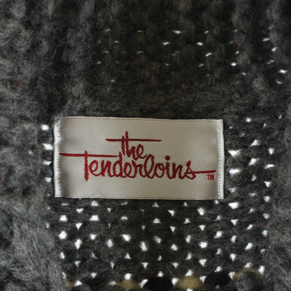 TENDERLOIN(テンダーロイン) ×KANATA カナタ ウール ジップアップ カウチンニットジャケット アイボリー/グレー