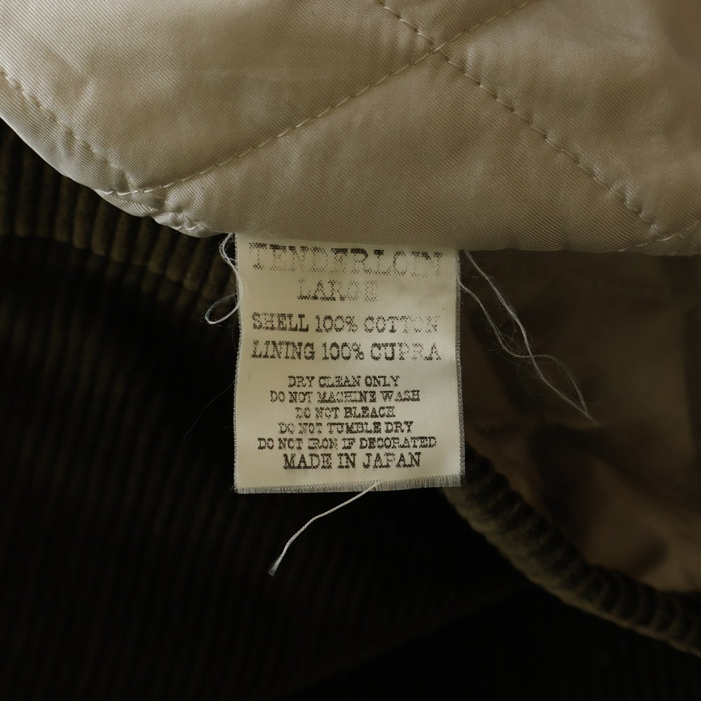 TENDERLOIN(テンダーロイン) T-WORK LONG CORDUROY ワークロング ジップアップコーデュロイジャケット カーキ