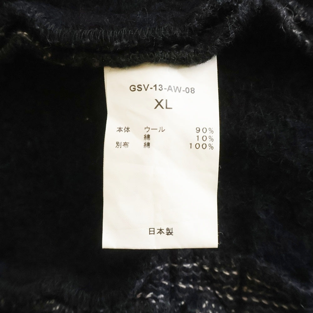 GANGSTERVILLE(ギャングスタービル) 13AW BEACH VEST ビーチ ウール混 ベスト ブラック GSV-13-AW-08