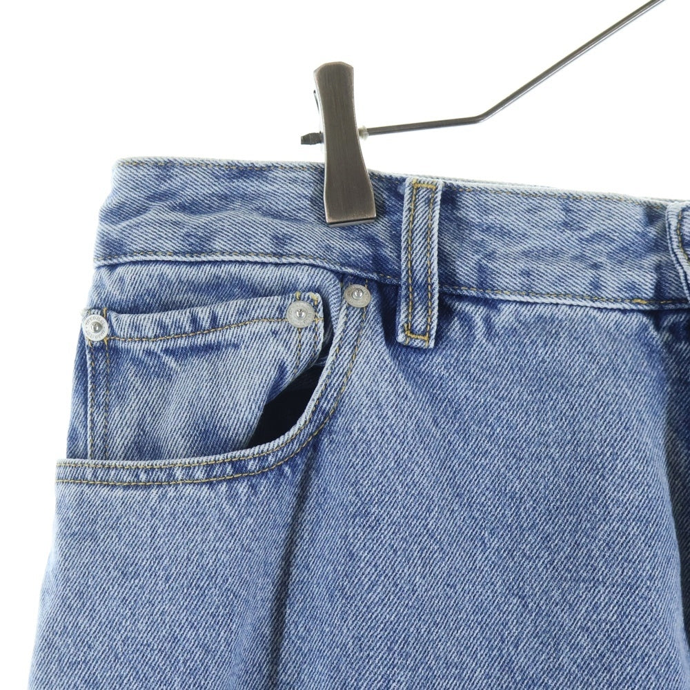 Y/PROJECT(ワイプロジェクト) 24SS DRAPE CAFF JEANS ドレープ カフ コットン ジップアップ デニムパンツ インディゴ