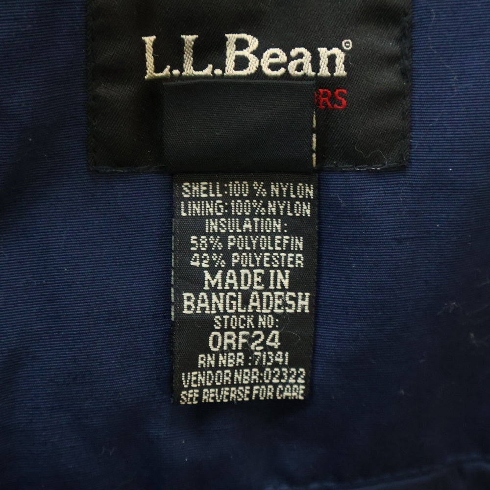 L.L.Bean(エルエルビーン) 90S VINTAGE ヴィンテージ ロゴエンブロイダリーデザイン ジップアップ 中綿ジャケット ネイビー