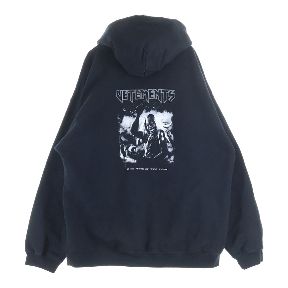 VETEMENTS(ヴェトモン) 21SS BLOODY LOGO HEAVY METAL HOODIE ブラッディロゴ ヘヴィーメタル フーディフーディ プルオーバーパーカー ブラック