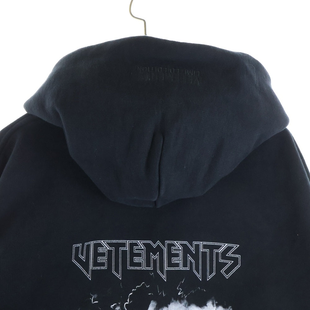 VETEMENTS(ヴェトモン) 21SS BLOODY LOGO HEAVY METAL HOODIE ブラッディロゴ ヘヴィーメタル フーディフーディ プルオーバーパーカー ブラック