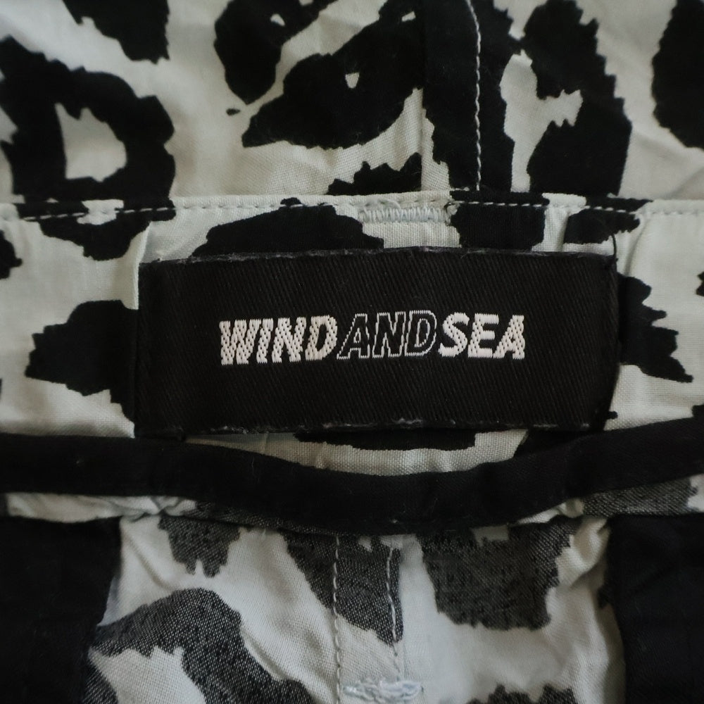 MINEDENIM(マインデニム) 24SS ×WIND AND SEA LEOPARD SHORTS ウィンダンシー レオパード レーヨンショーツ ハーフパンツ ライトブルー/ブラック 24MND-WAS004-40-022