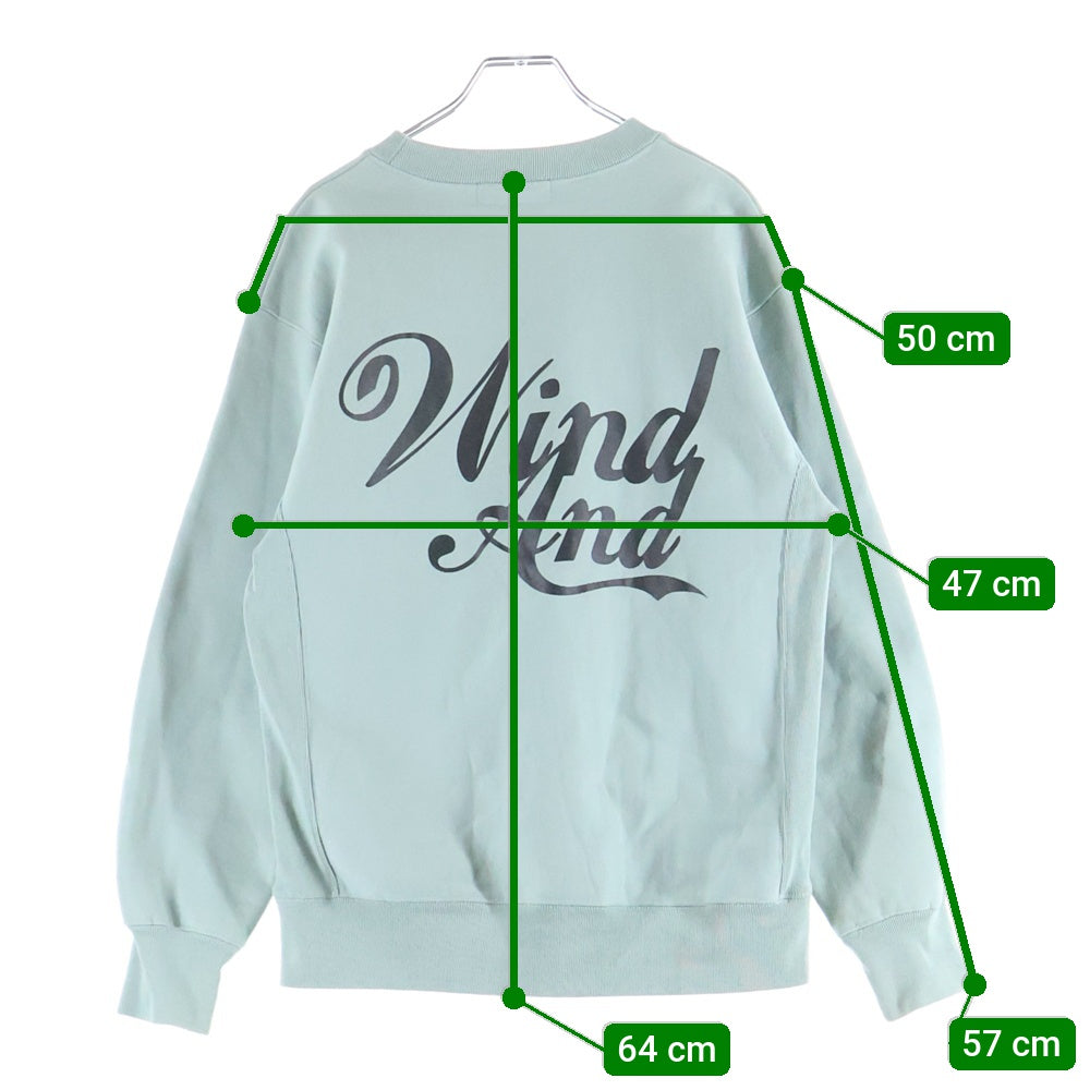 WIND AND SEA(ウィンダンシー) ×DISNEY MICKEY CREW NECK SWEAT ディズニー キャラクタープリント クルーネック スウェット トレーナー ブルー WDS-C-DSN-24-Q2-02