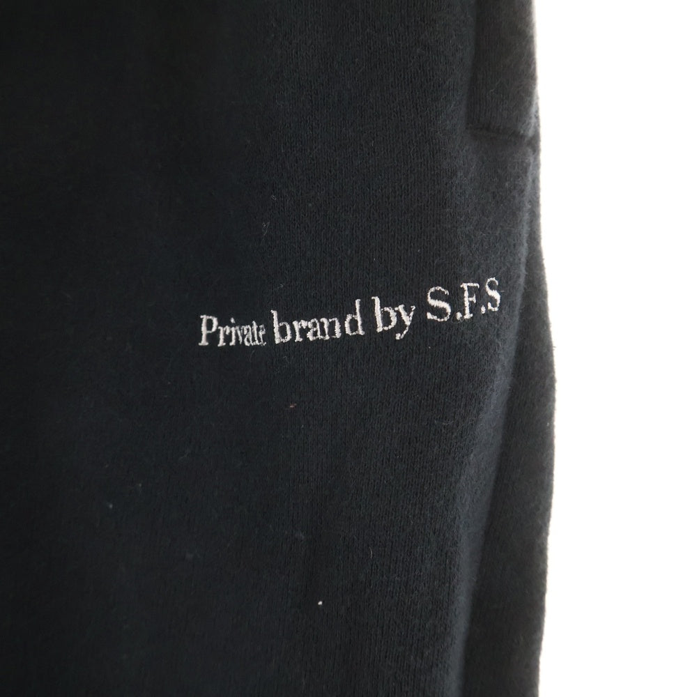 Private brand by S.F.S(プライベート ブランド バイ S.F.S) private brand by s.f.s(プライベートブランドバイエスエフエス)ロゴ刺繍 スウェットパンツ ブラック
