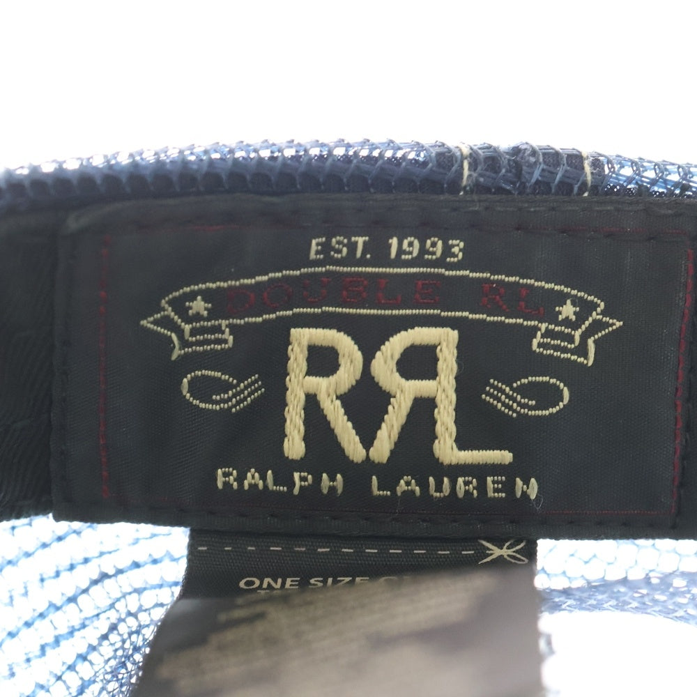RRL(ダブルアールエル) DENIM MESH CAP フロントロゴ デニムメッシュキャップ 帽子 インディゴ/ブルー