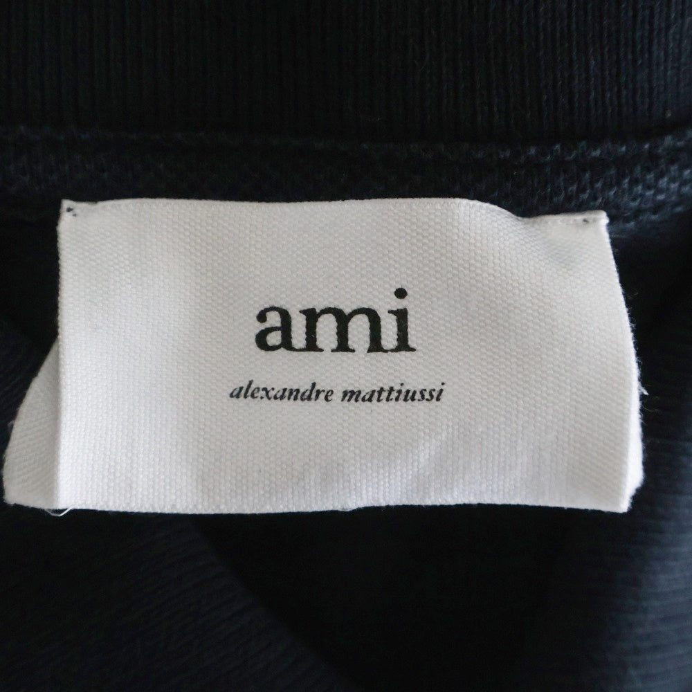 AMI Alexandre Mattiussi(アミアレクサンドルマテュッシ) AMI de Coeur ロゴエンブロイダリー 半袖ポロシャツ ブラック BFHPL001