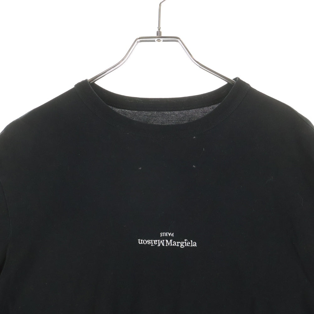 Maison Martin Margiela(メゾンマルタンマルジェラ) Distorted Logo Tee ディストーテッド 反転ロゴプリント クルーネック半袖Tシャツ カットソー ブラック S30GC0701
