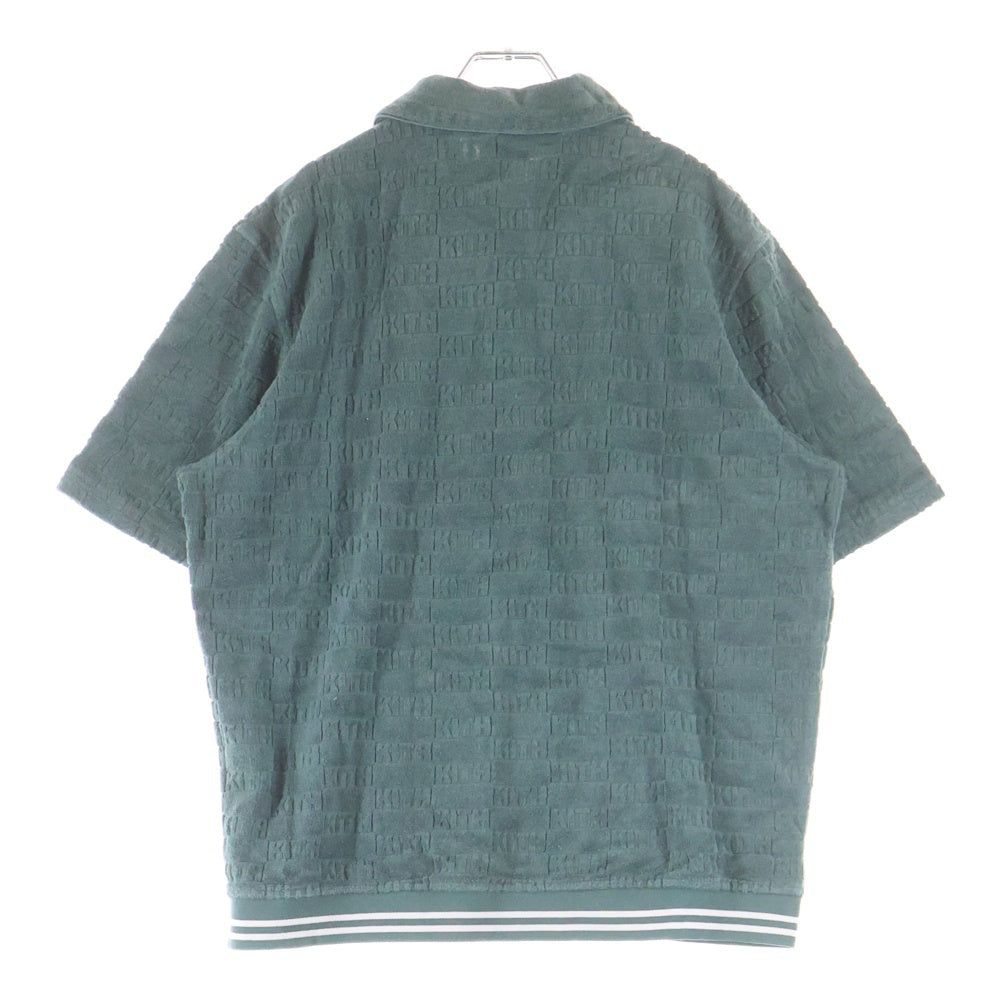 KITH(キス) Graham Polo Court グラハム 総柄 パイル 半袖ポロシャツ グリーン KHM031070