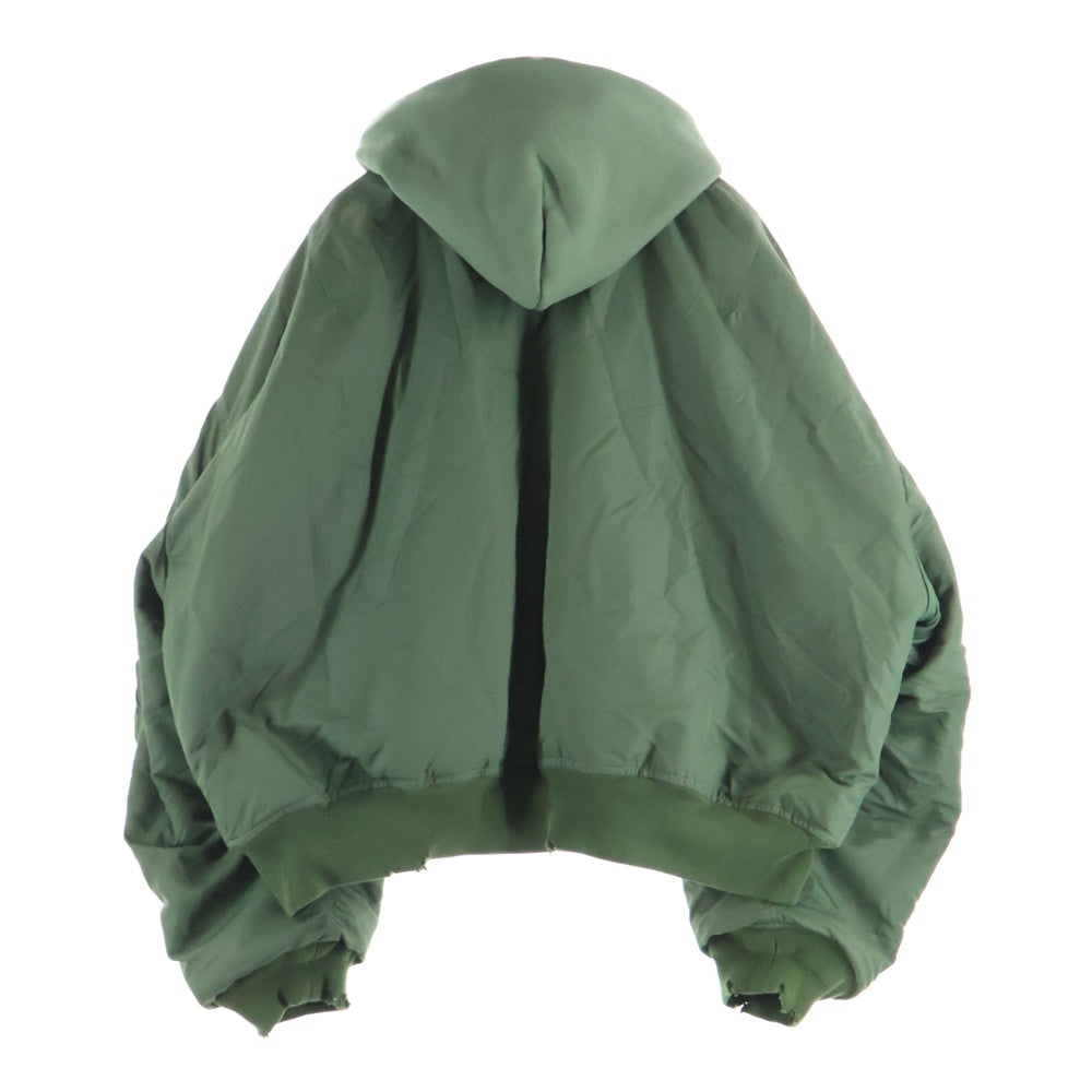 BALENCIAGA(バレンシアガ) 24AW ダメージ加工 パーカードッキング フーデッドフライトボンバージャケット カーキ 796940 TP004
