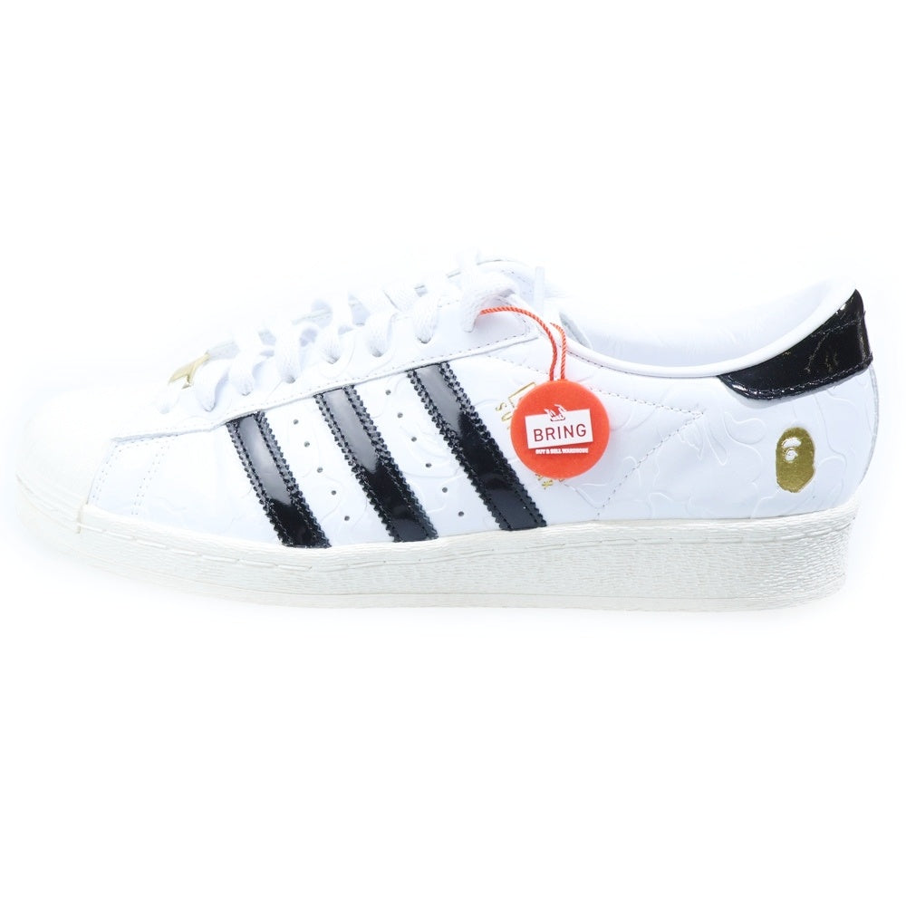 adidas(アディダス) ×A BATHING APE SUPERSTAR V BAPE アベイシングエイプ スーパースター V ローカットスニーカー ホワイト US10/28cm JR2701