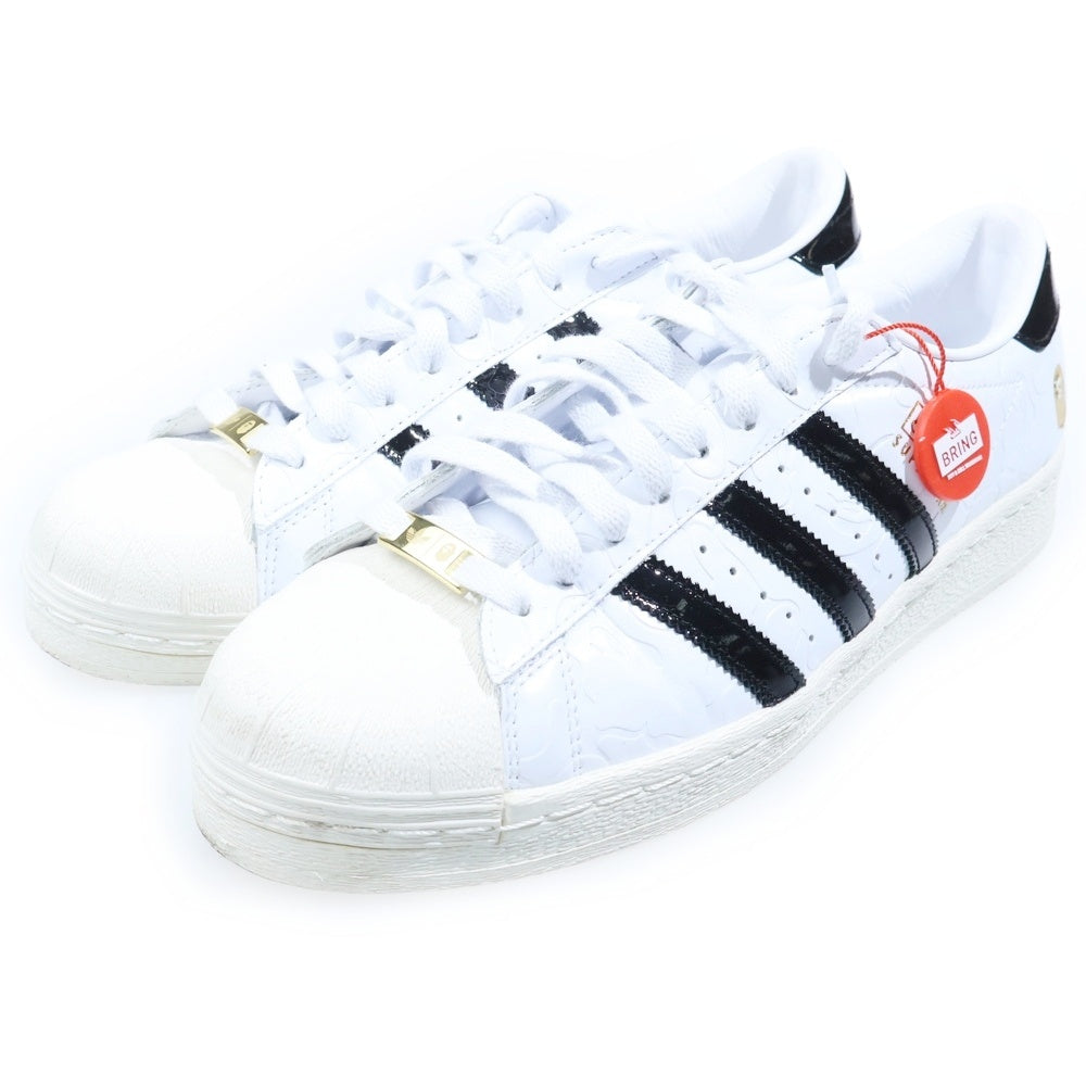 adidas(アディダス) ×A BATHING APE SUPERSTAR V BAPE アベイシングエイプ スーパースター V ローカットスニーカー ホワイト US10/28cm JR2701