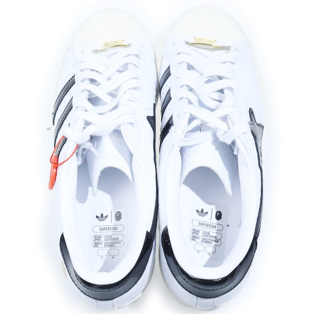 adidas(アディダス) ×A BATHING APE SUPERSTAR V BAPE アベイシングエイプ スーパースター V ローカットスニーカー ホワイト US10/28cm JR2701